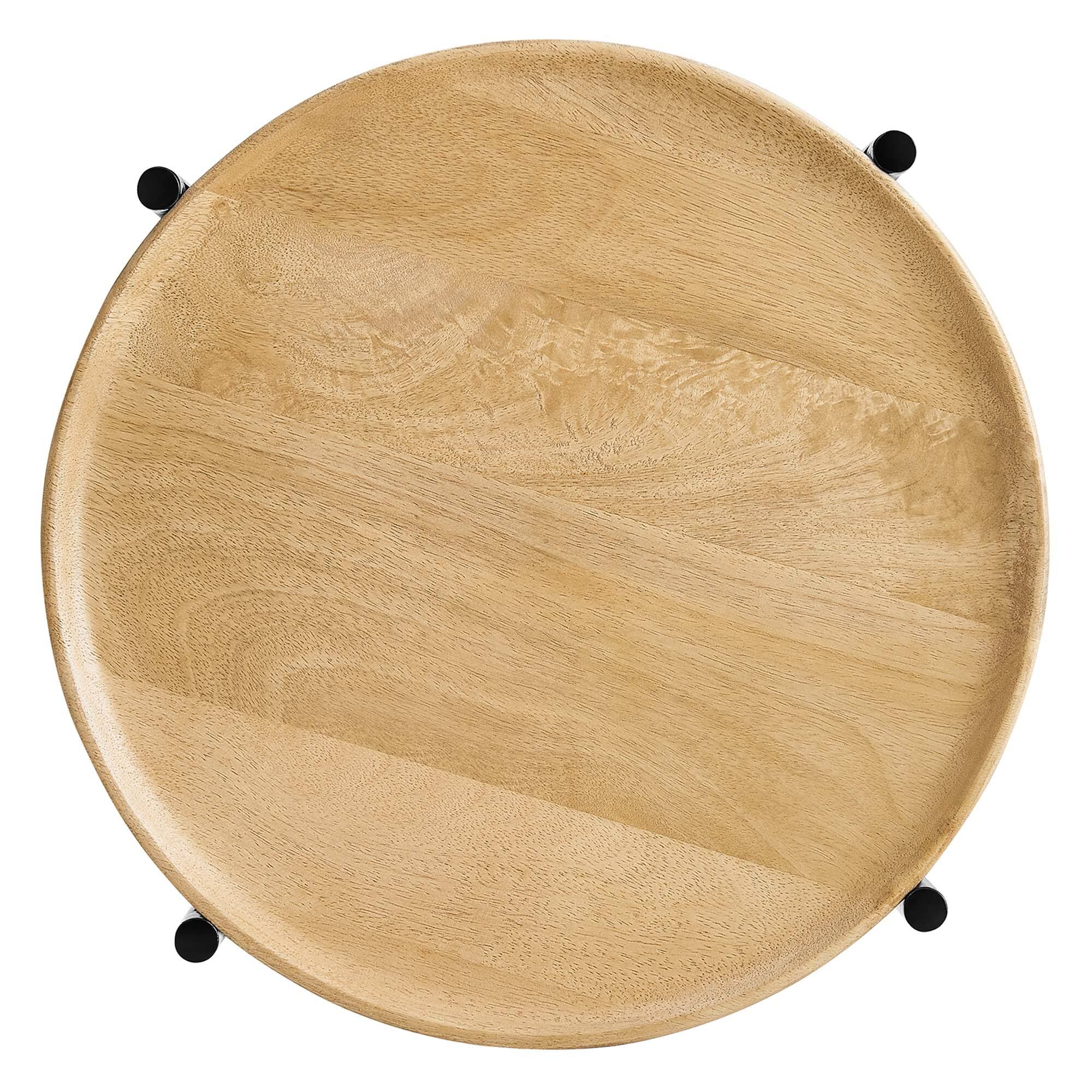 Alt View 4. Modway - Xilo Round Wood and Metal Side Table by Modway - Oak.