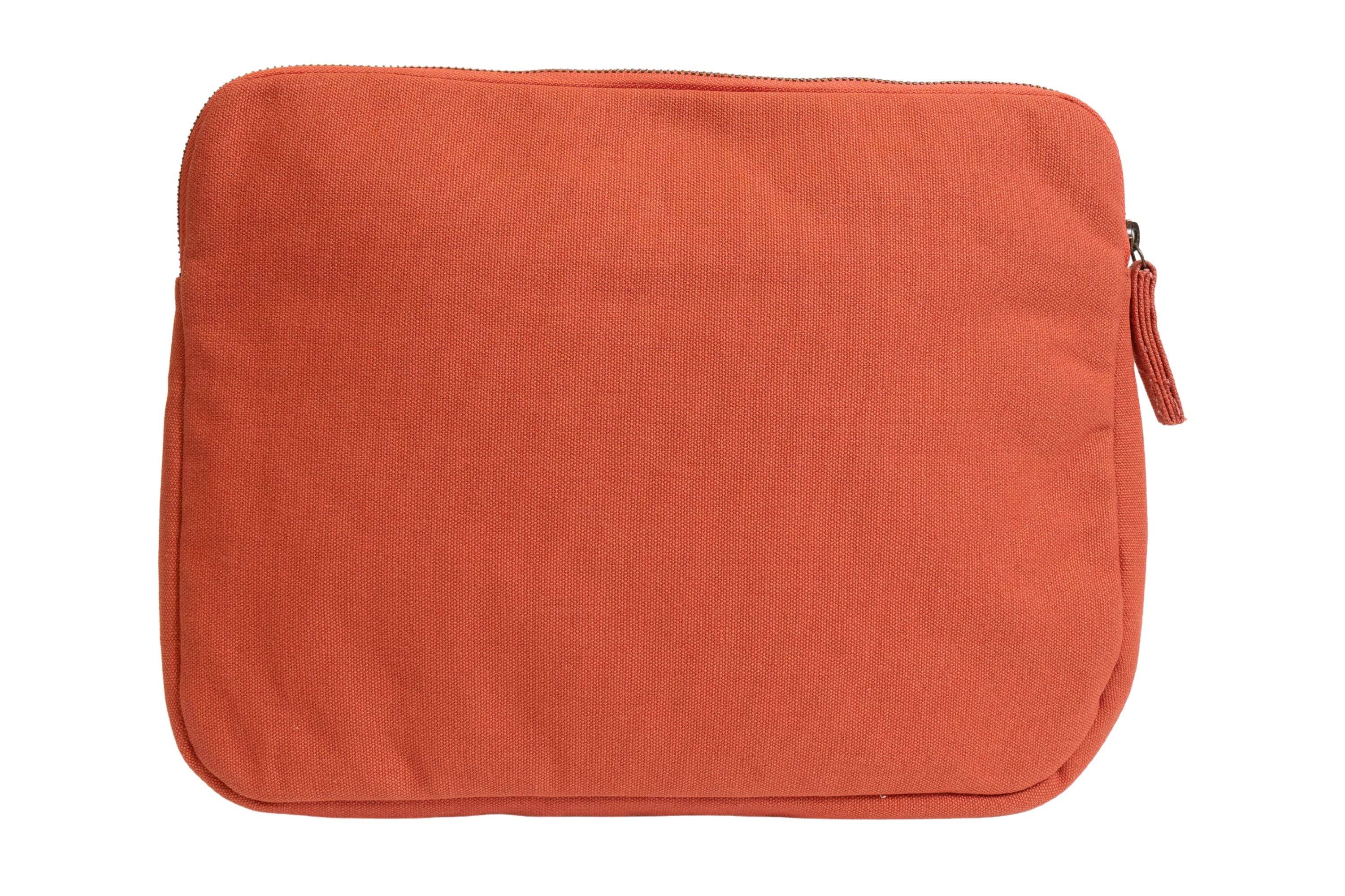 Back. Terra Thread - Organic Cotton Laptop Sleeve 13 inches - Burnt Orange.