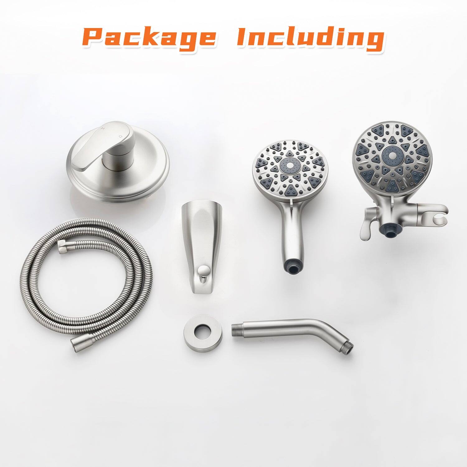 Package Including

- Showerhead
- Hand Shower
- Flexible Hose
- Wall Mount
- Shower Arm
- Shower Valve
- Shower Tray Drain