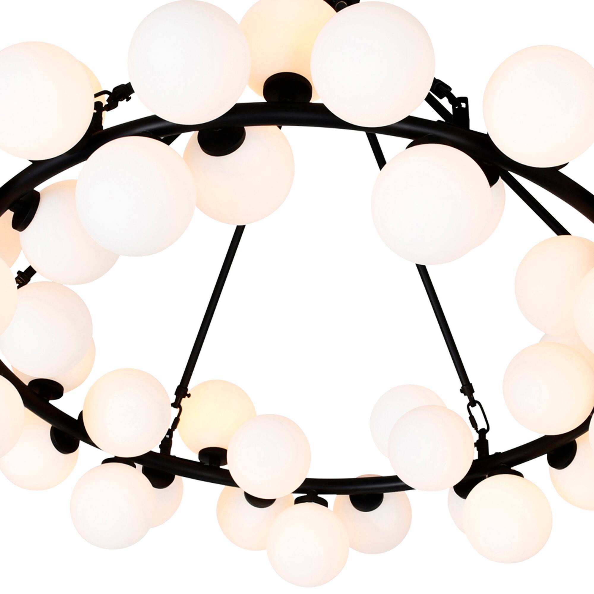 Angle. CWI Lighting - Arya 70 Light Chandelier With Black Finish - Black.