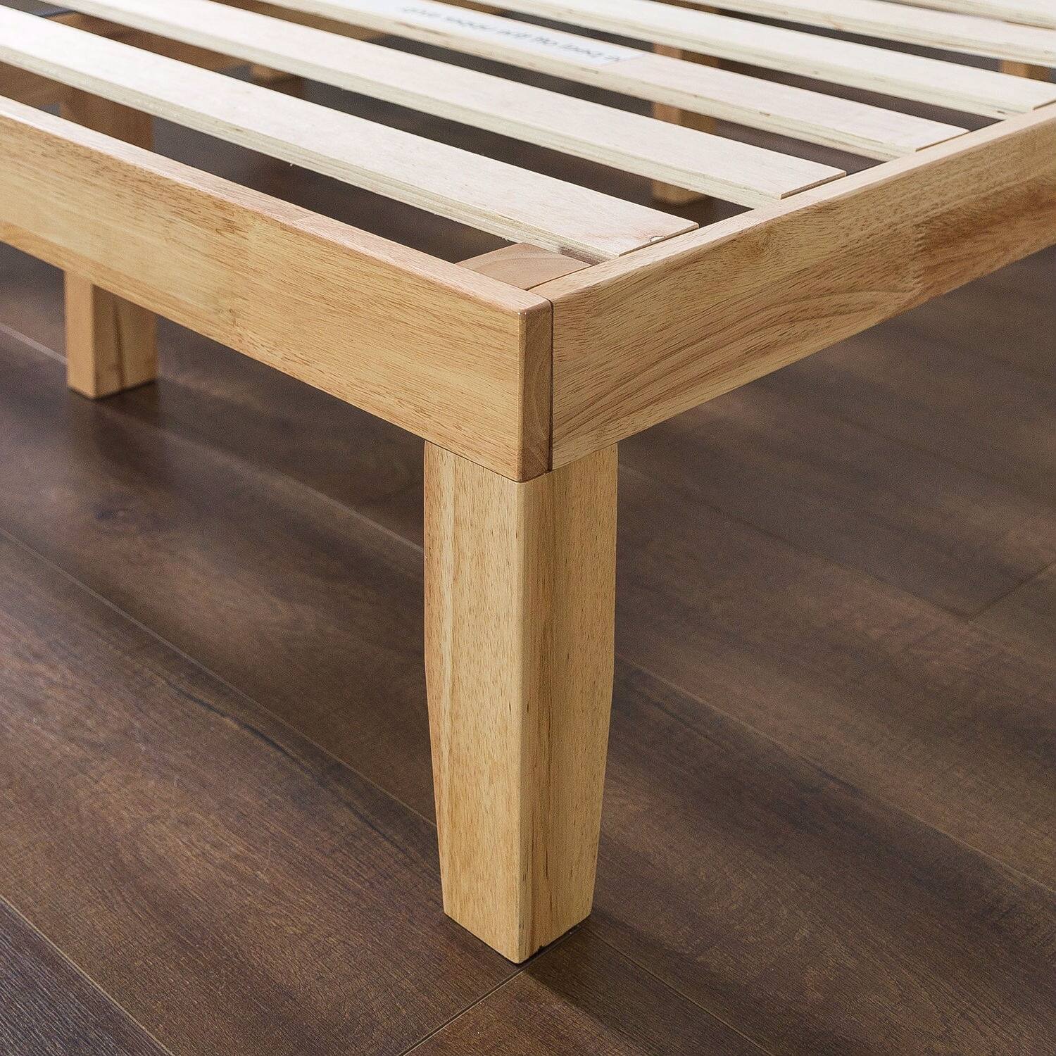 Angle. Hivvago - Hivvago Full size Solid Wood Platform Bed Frame - Natural.