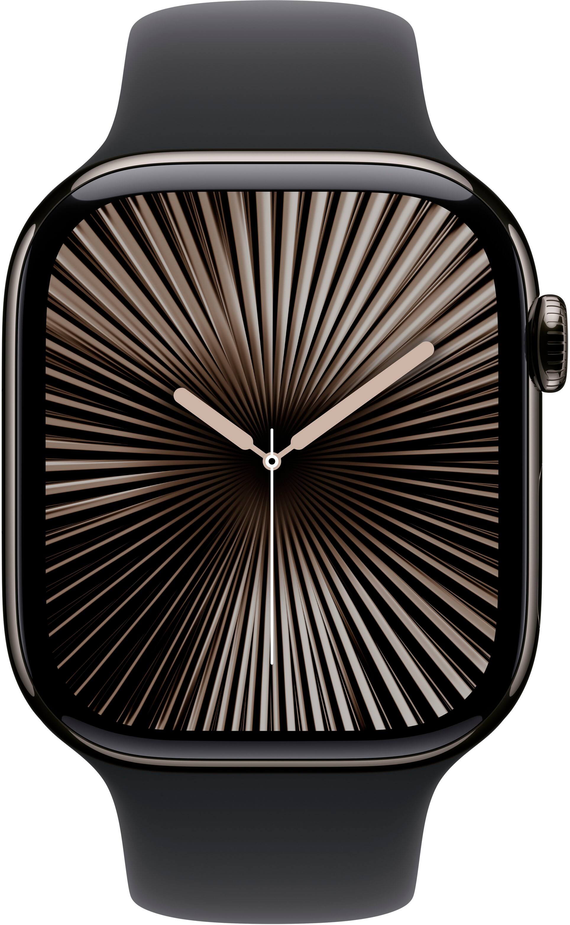 Alt View 11. Apple - Apple Watch Series 10 (GPS+Cellular) 46mm Titanium Case with Black Sport Band - M/L - Slate.