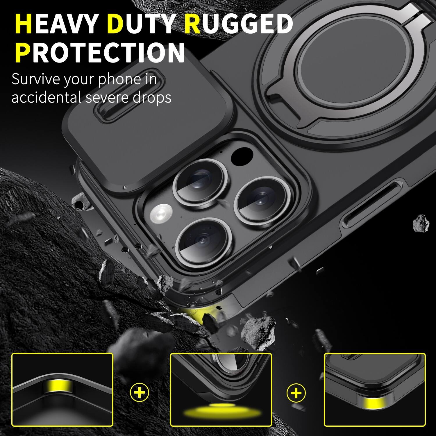HEAVY DUTY RUGGED PROTECTION  
Survive your phone in accidental severe drops