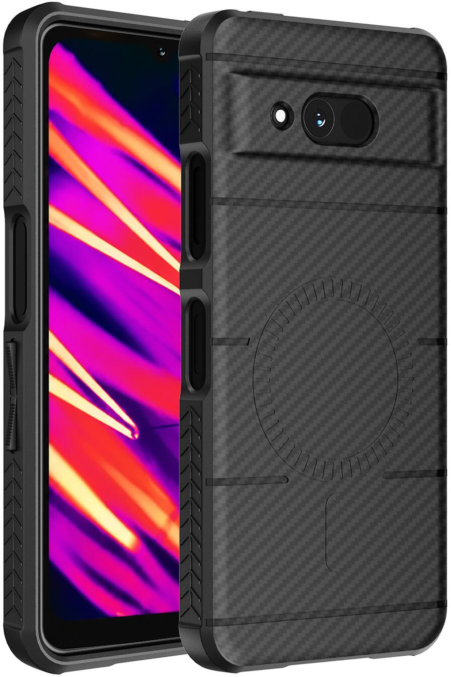 Front. Nakedcellphone - Case for Sonim XP Pro Thermal 5G Phone - Compatible with MagSafe - Carbon Fiber.