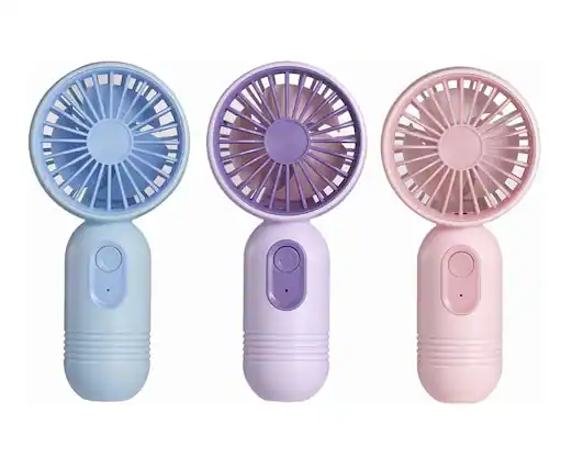 Front. FINEAK - 3-Pack Cute Mini Handheld Fan, USB Rechargeable 3-Speed Lightweight Personal Fan.