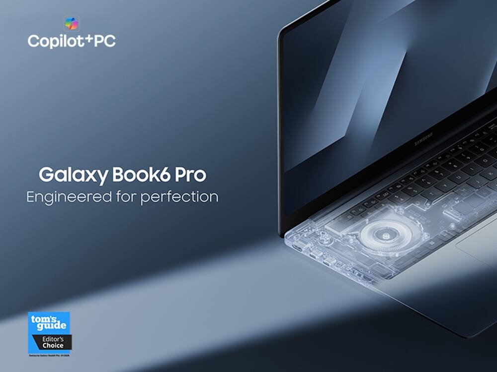 Copilot+PC  
Galaxy Book6 Pro  
Engineered for perfection  

SAMSUNG  

tom's guide  
Editor's Choice