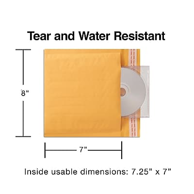 Tear and Water Resistant

8"  
7"

Inside usable dimensions: 7.25" x 7"