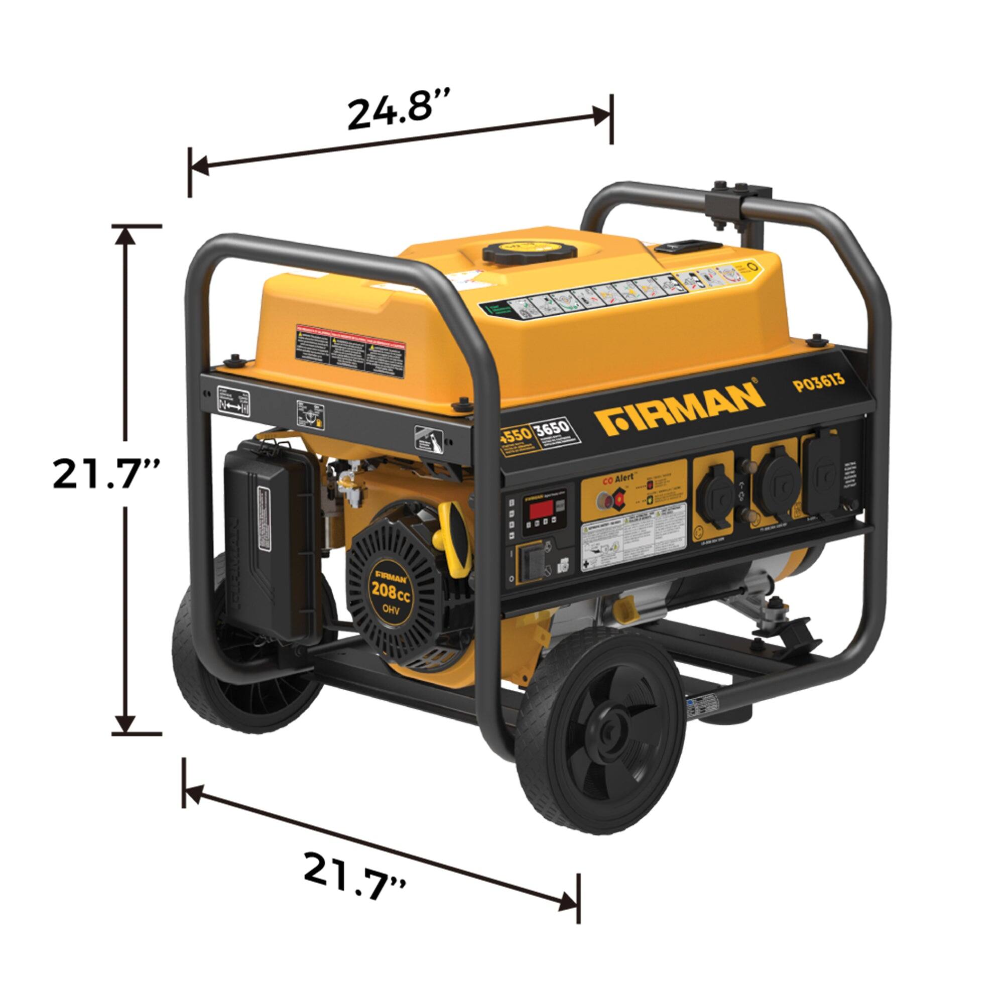 24.8"  
21.7"  
P03613  
550 3650  
FIRMAN  
208cc  
21.7"