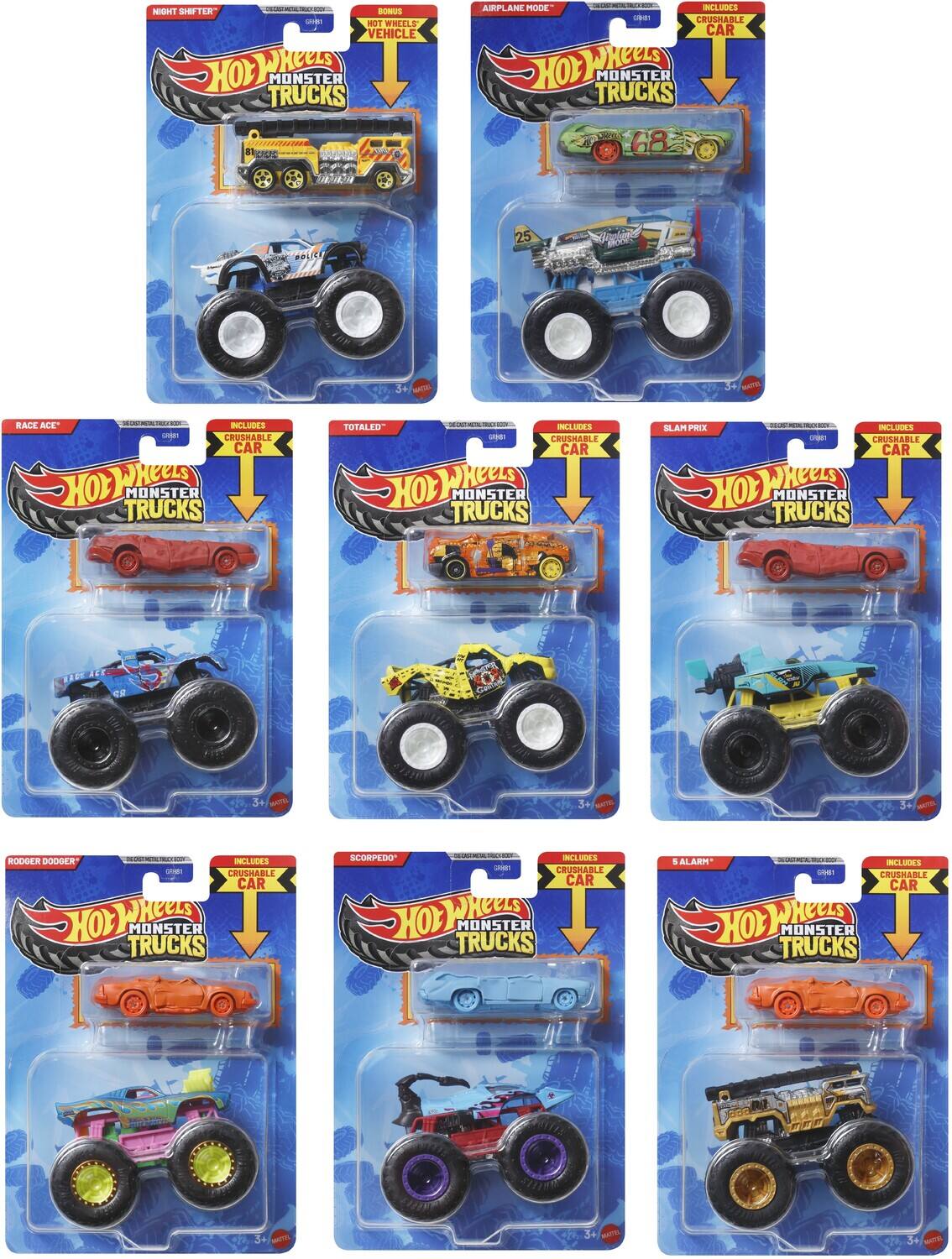 Mattel - Hot Wheels Monster Trucks Die-Cast & Truck 8-Piece S Assortment - COLLECTIBLES - Multicolor