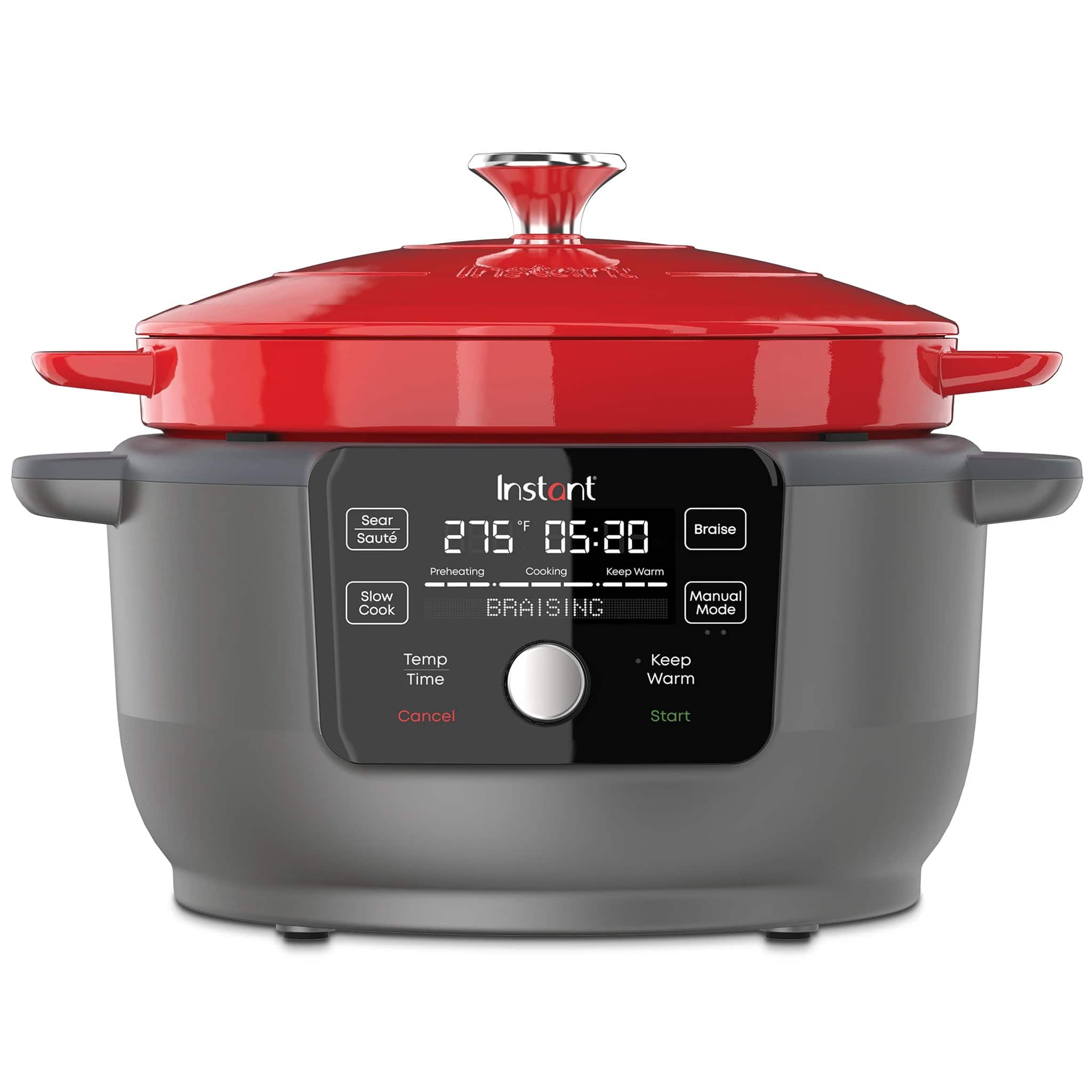 Instant Pot - Precision 5-in-1 Electric Dutch Oven - Cast Iron - Red - Angle_Zoom