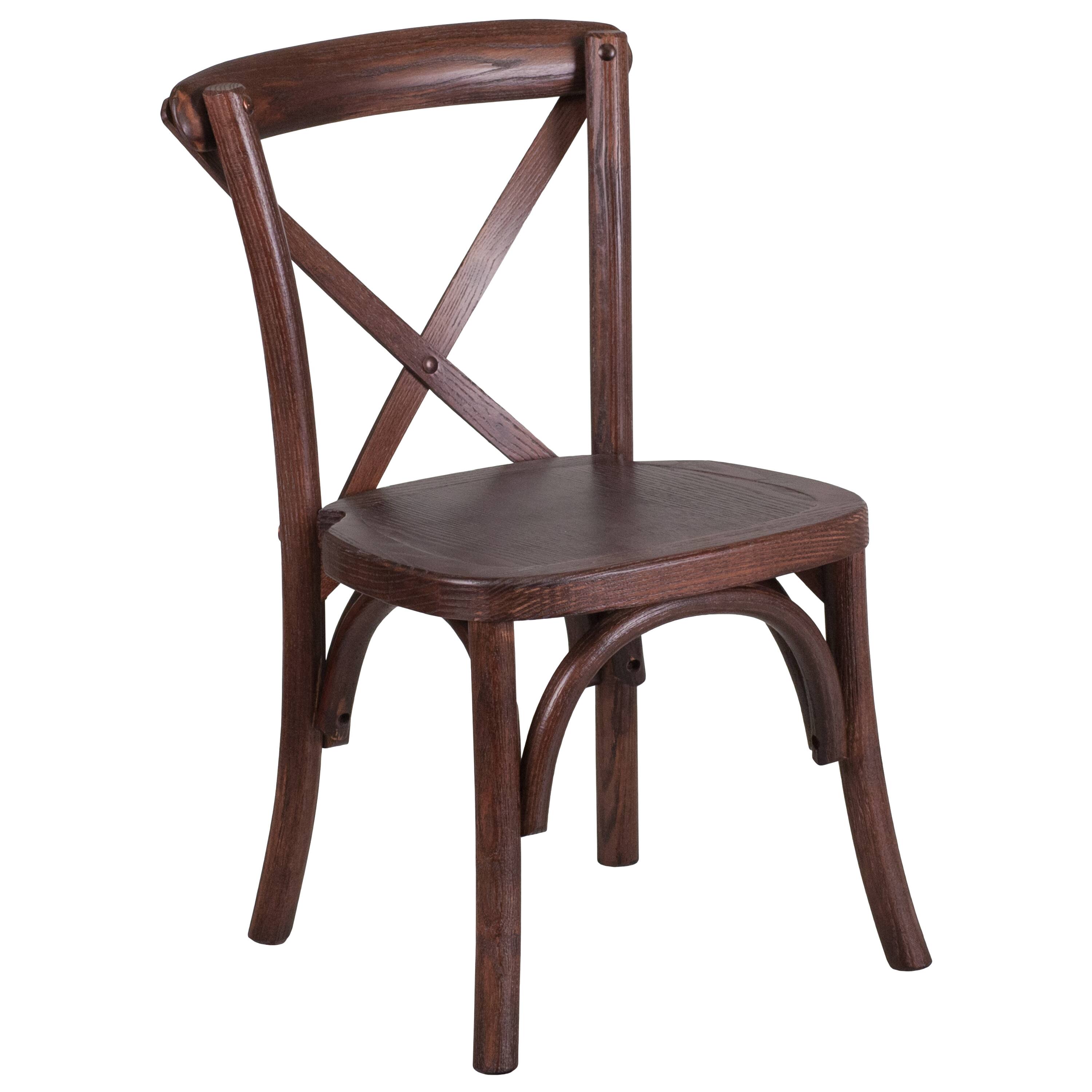 Alt View 1. Emma + Oliver - Kids Cross Back Chair - Mahogany.