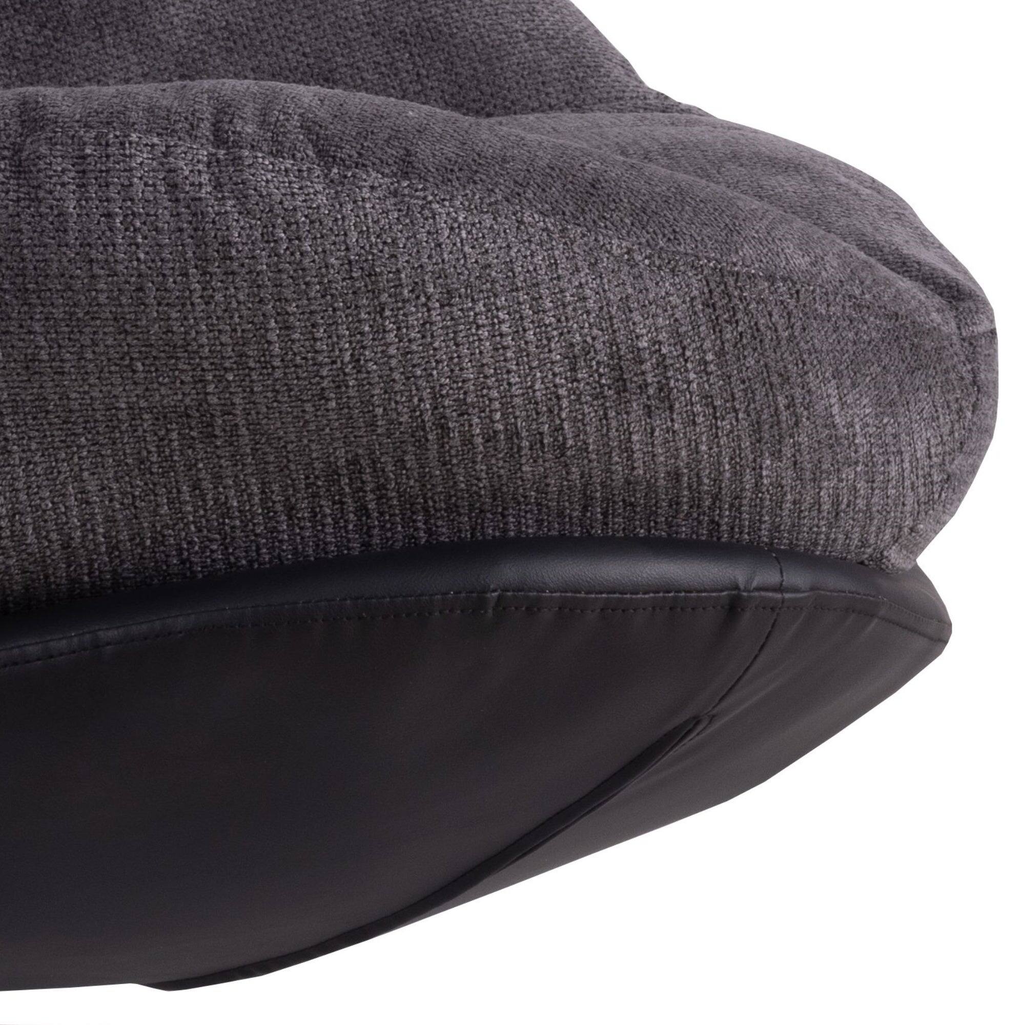 Alt View 5. Boyel Living - Dark Gray Modern Chenille Chair. Swivel Office Chair with Faux Leather and Black Metal Base Frame for Small Spaces - Gray.