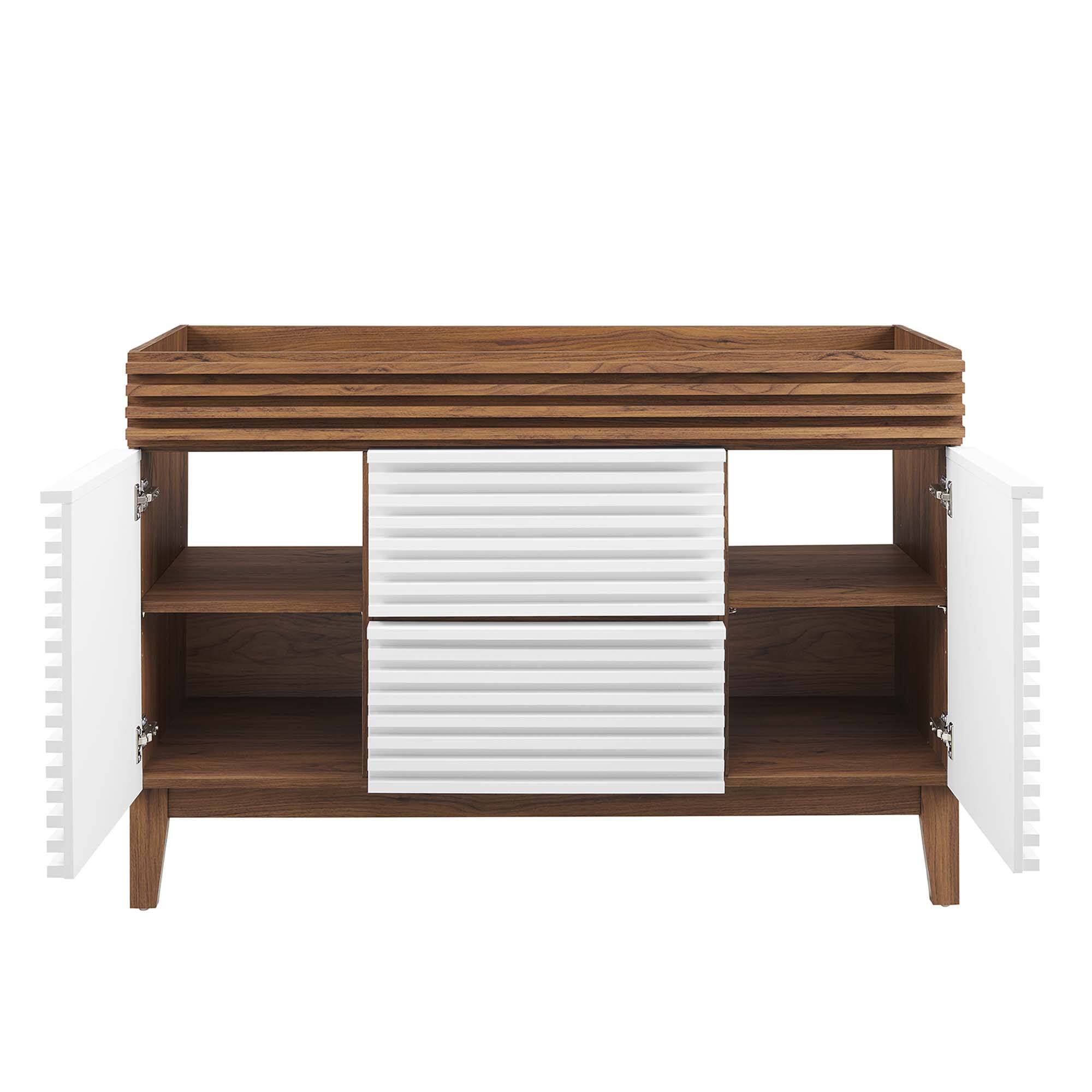 Alt View 5. Modway - Render 48" Bathroom Cabinet Basin Not Included by Modway - White Walnut.