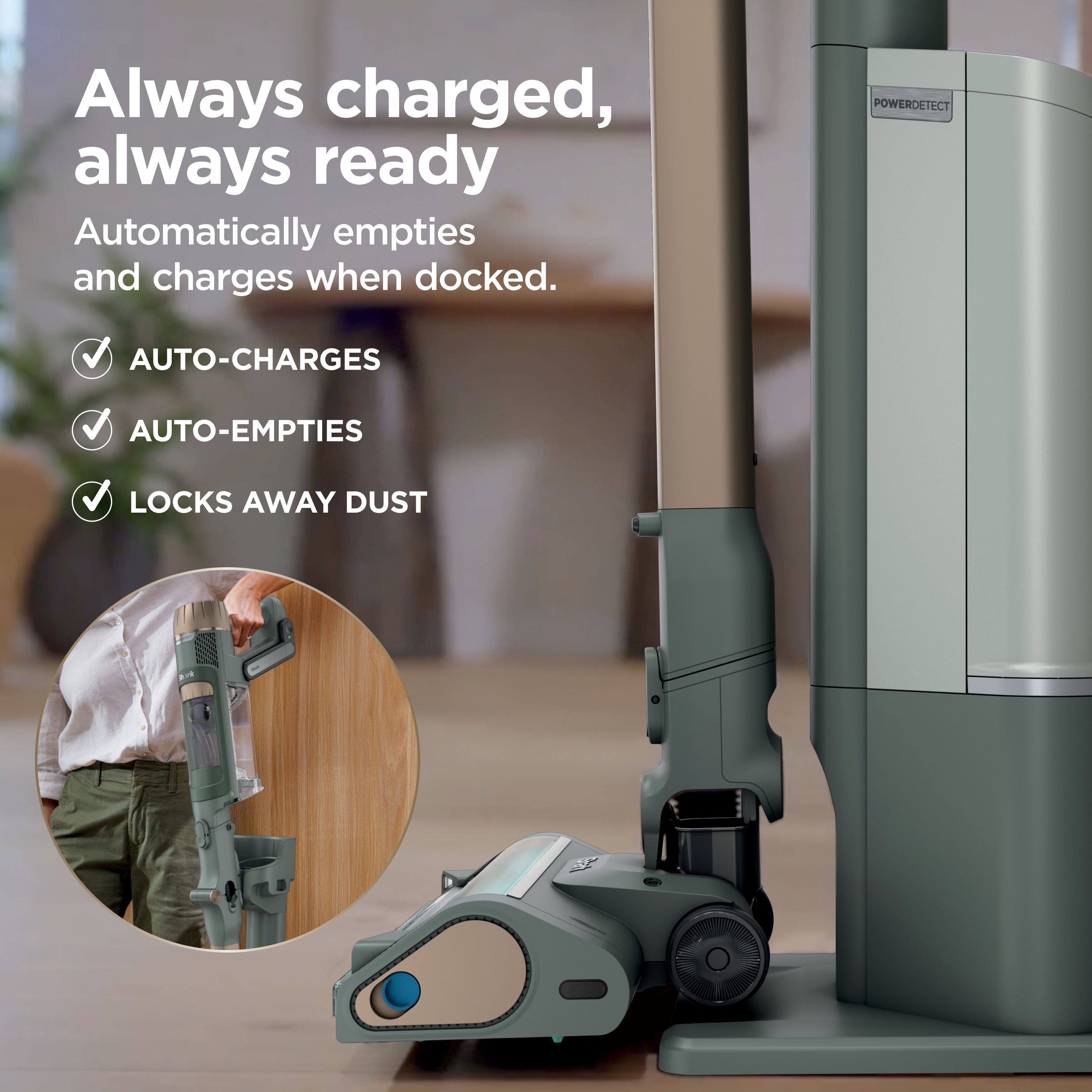Always charged, always ready  
Automatically empties and charges when docked.  
AUTO-CHARGES  
AUTO-EMPTIES  
LOCKS AWAY DUST
