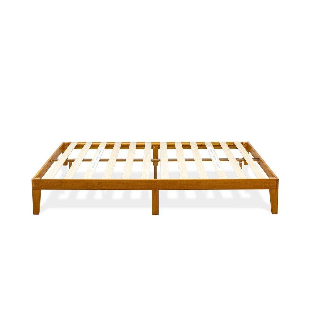 Back. East West Furniture - Queen Size Bed Frame with 4 Hardwood Legs and 2 Extra Center Legs - Oak Finish - Oak.