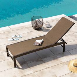 Crestlive Products - Outdoor Pool Lounger Aluminum All-weather Adjustable Chaise Lounge Chair - Brown