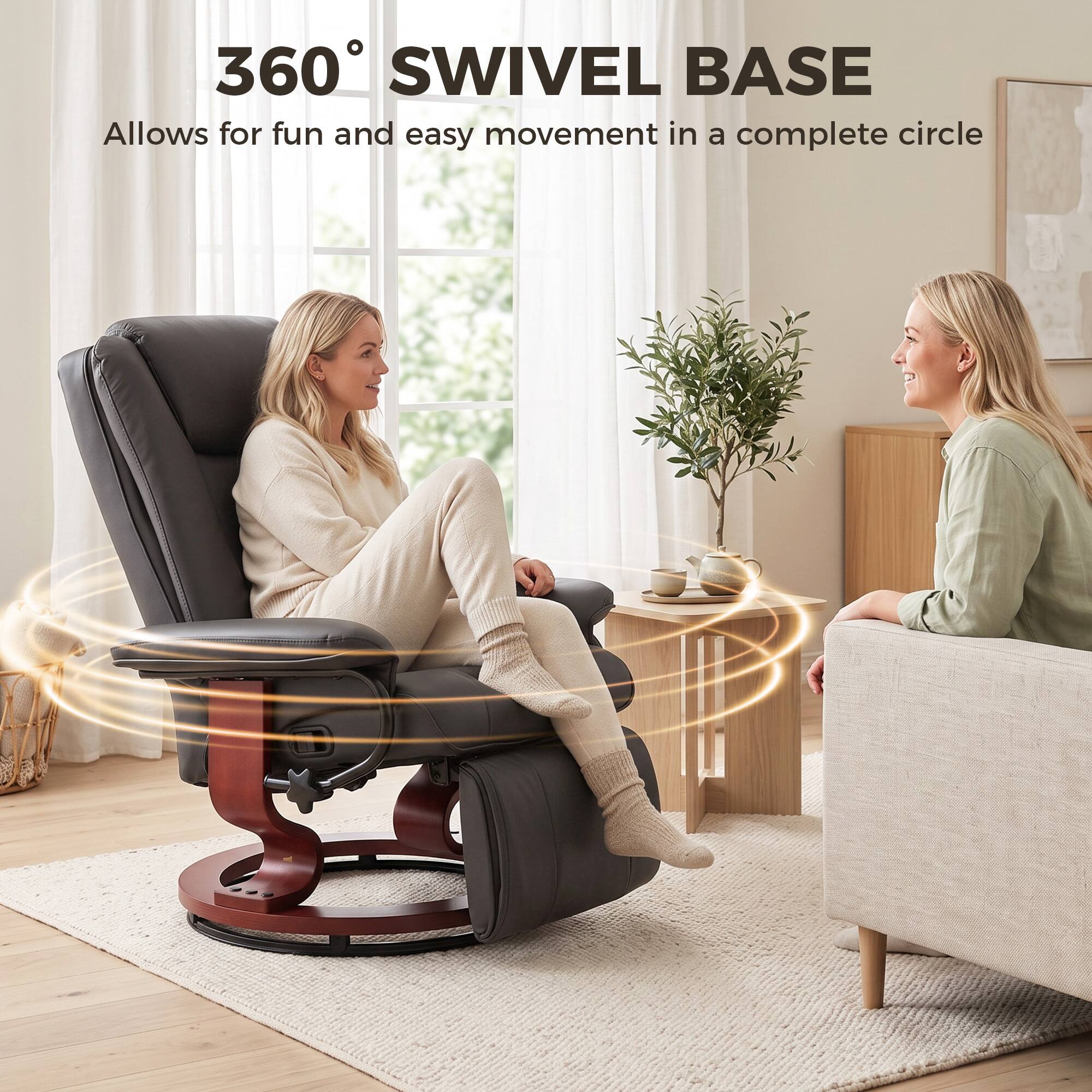 360° SWIVEL BASE  
Allows for fun and easy movement in a complete circle