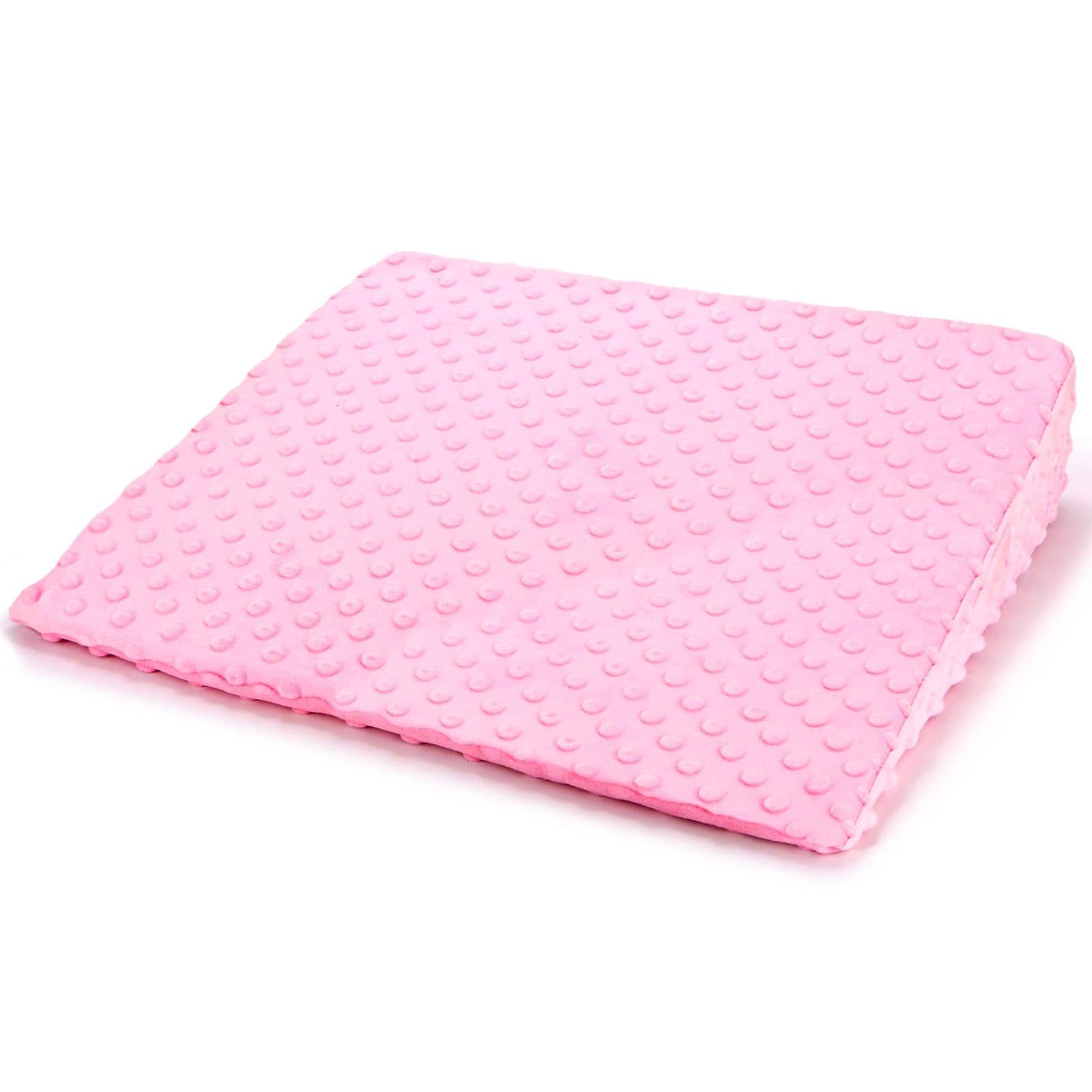 Hanke - Wedge Pillow For Memory Foam & Knees Relaxation And Comfort Soft Breathable Dot Texture Reading Watching Tv Ga - Pink