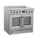 Left. Forno Appliances - 36 in. Wide 5 Elements Torino 5.36 Cu.Ft. Freestanding Induction Range w/ French Door Design and Air Sous Vide Tech - Silver.