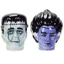 Pacific Trading - Mr and Mrs Frankenstein Magnetic Ceramic Salt and Pepper Shaker Set - Multicolor