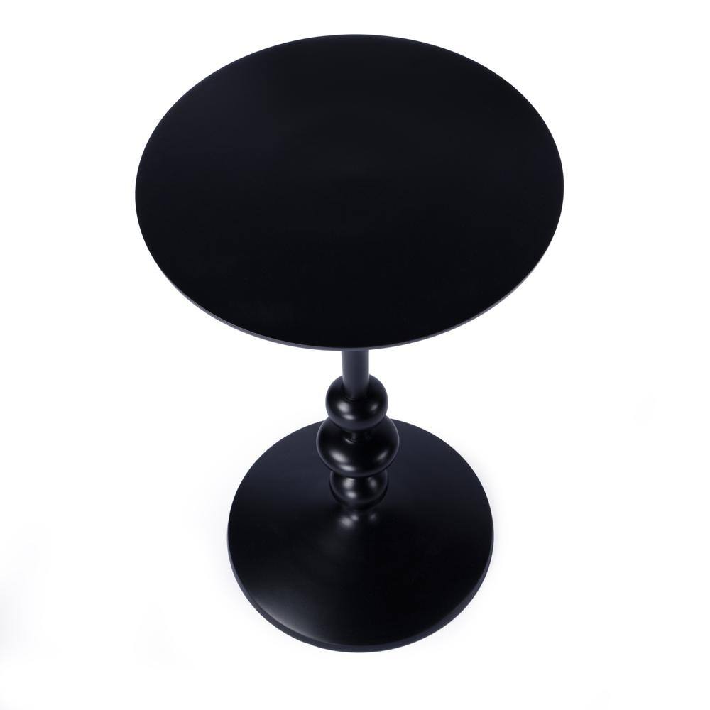 Alt View 2. Butler Specialty - Zora Outdoor Round Pedestal Side Table - Black.