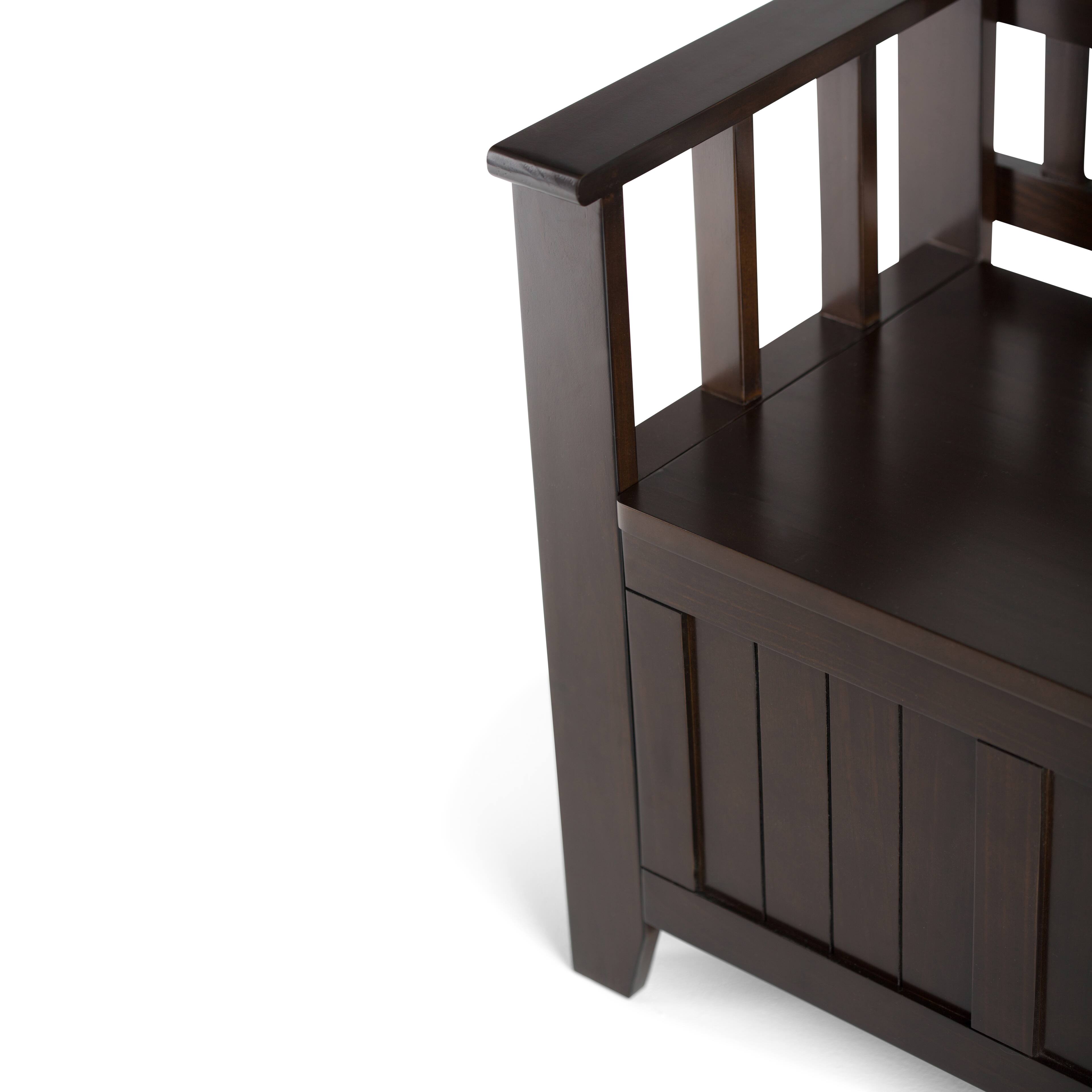 Alt View 12. Simpli Home - Acadian solid wood 48 inch Wide Transitional Entryway Storage Bench - Brunette Brown.