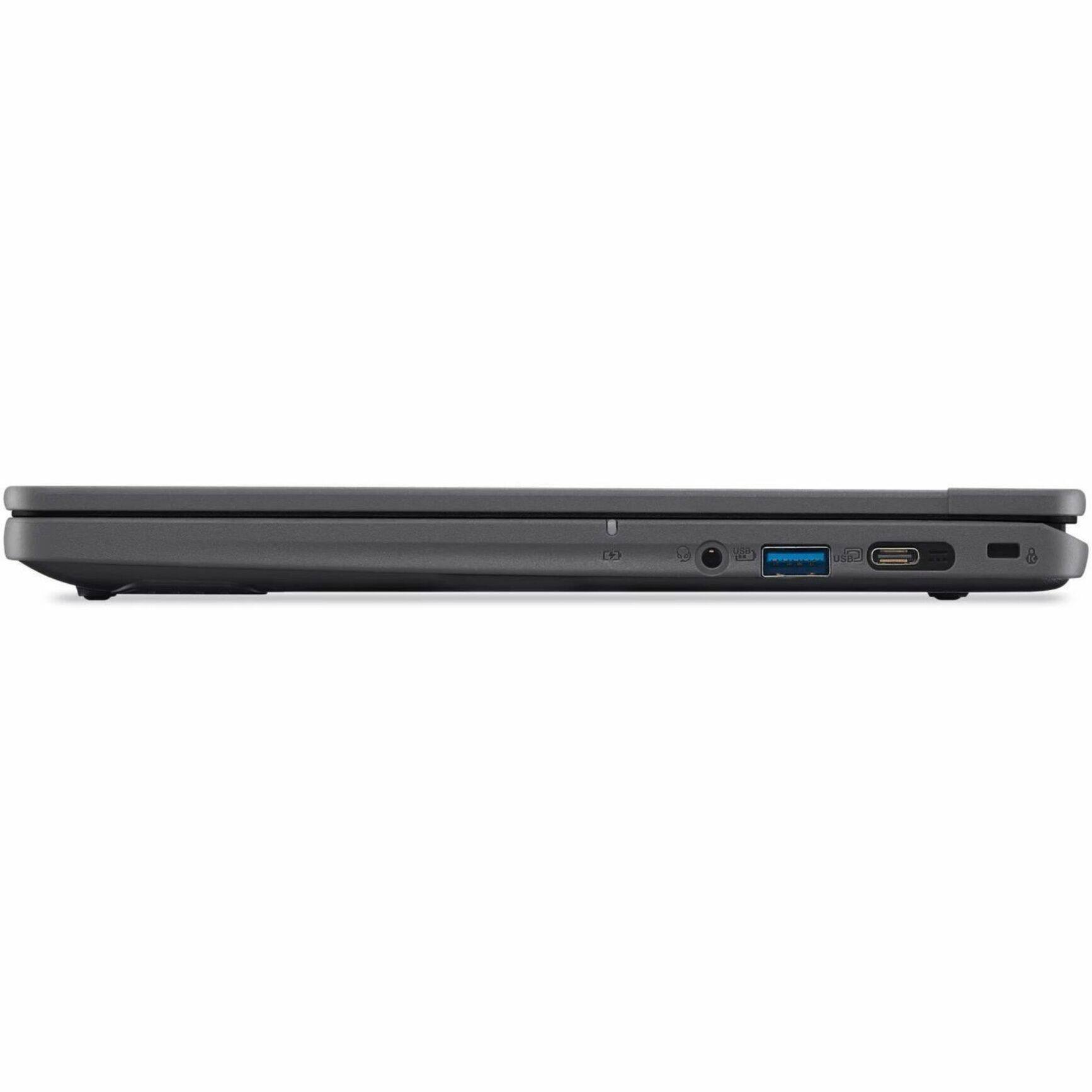 Left. Acer - TravelMate B3 Spin 12 B312RN-31 2-in-1 12.2" IPS LCD 1920 x 1200 (WUXGA) Touch Screen - Intel N-Series - 128GB SSD - Black.