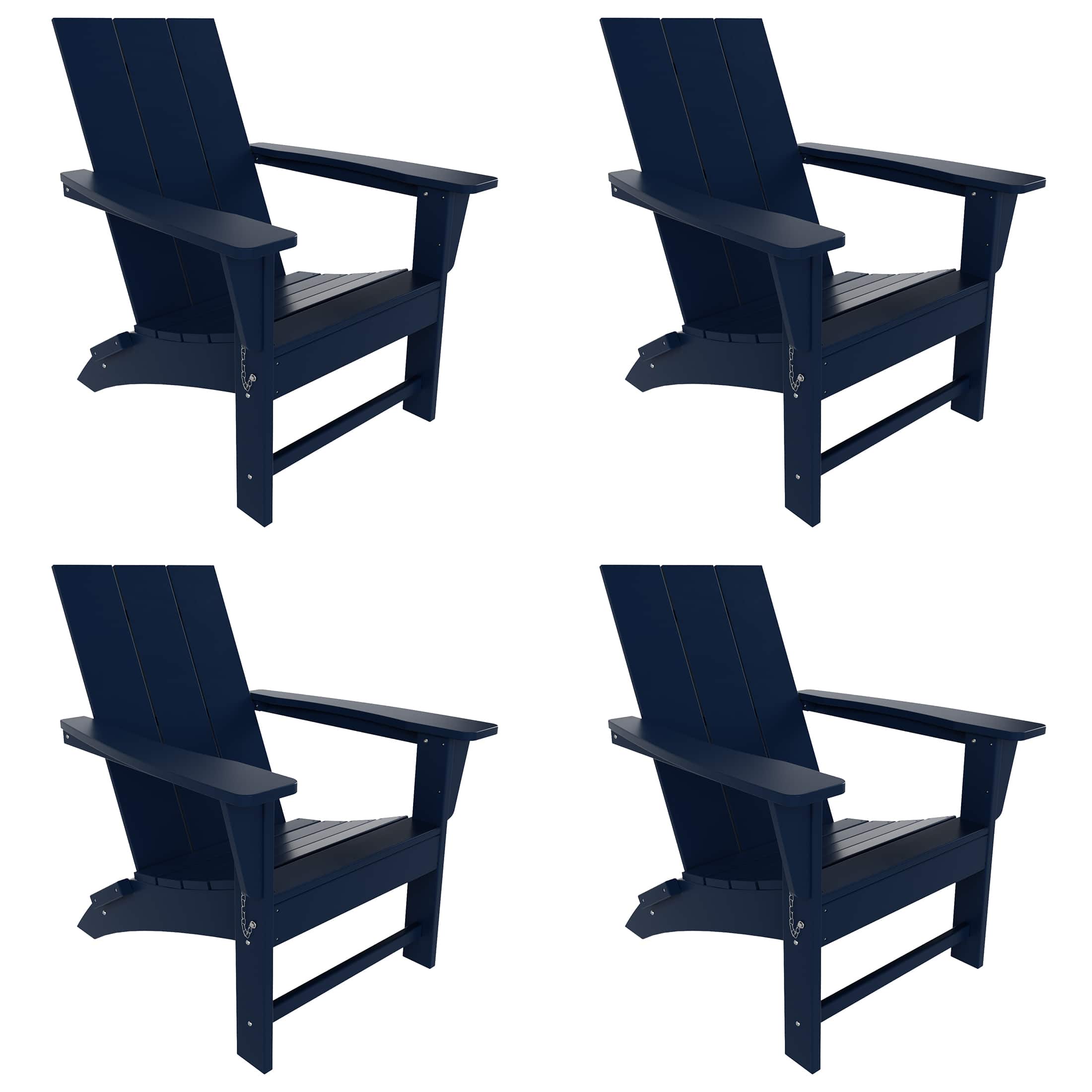 WestinTrends - Ashore Modern Outdoor Folding Adirondack Chair (Set of 4) - Navy Blue price history on PriceWatchPro