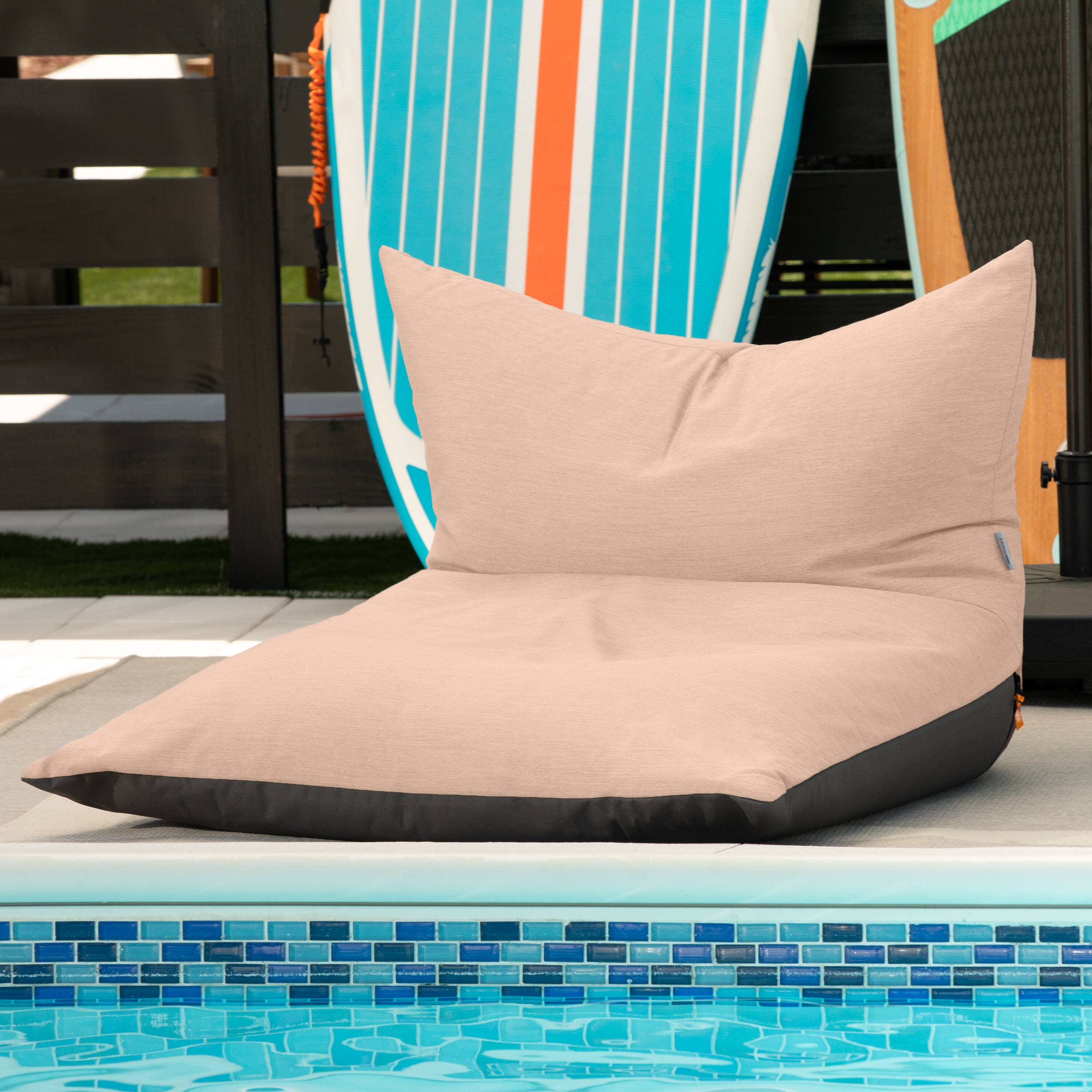 Alt View 1. Jaxx - Jaxx Finster Outdoor Bean Bag Lounge Chair - Sunbrella Petal - Sunbrella Petal.