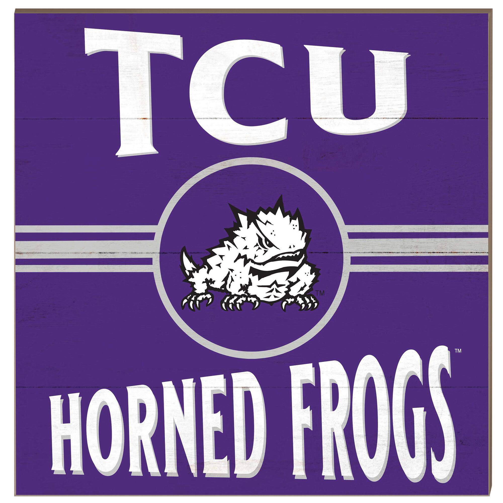 TCU Horned Frogs 10'' x 10'' Retro Team Sign