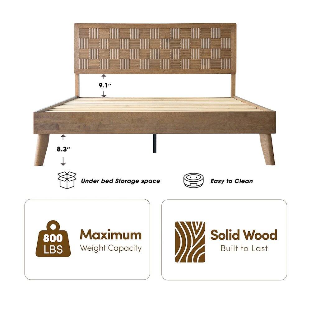 9.1" 8.3" Under bed Storage space Easy to Clean 800 Maximum LBS Weight Capacity Solid Wood Built to Last