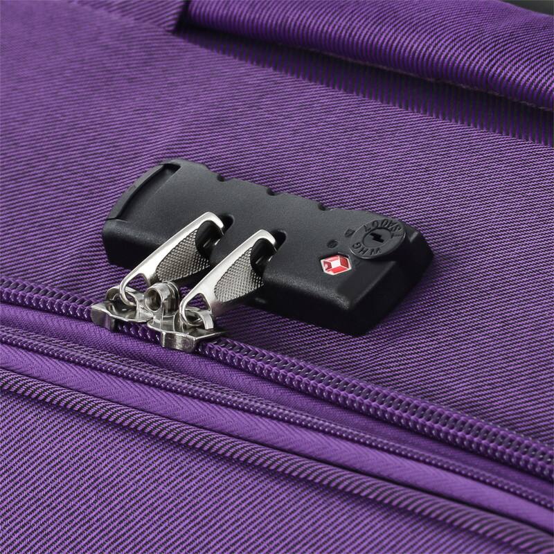 Alt View 5. HTUTWOO - Softside Luggage Expandable 3 Piece Set Suitcase - Upright Spinner Softshell Lightweight Luggage Travel Set, 22/26/30" - Purple.