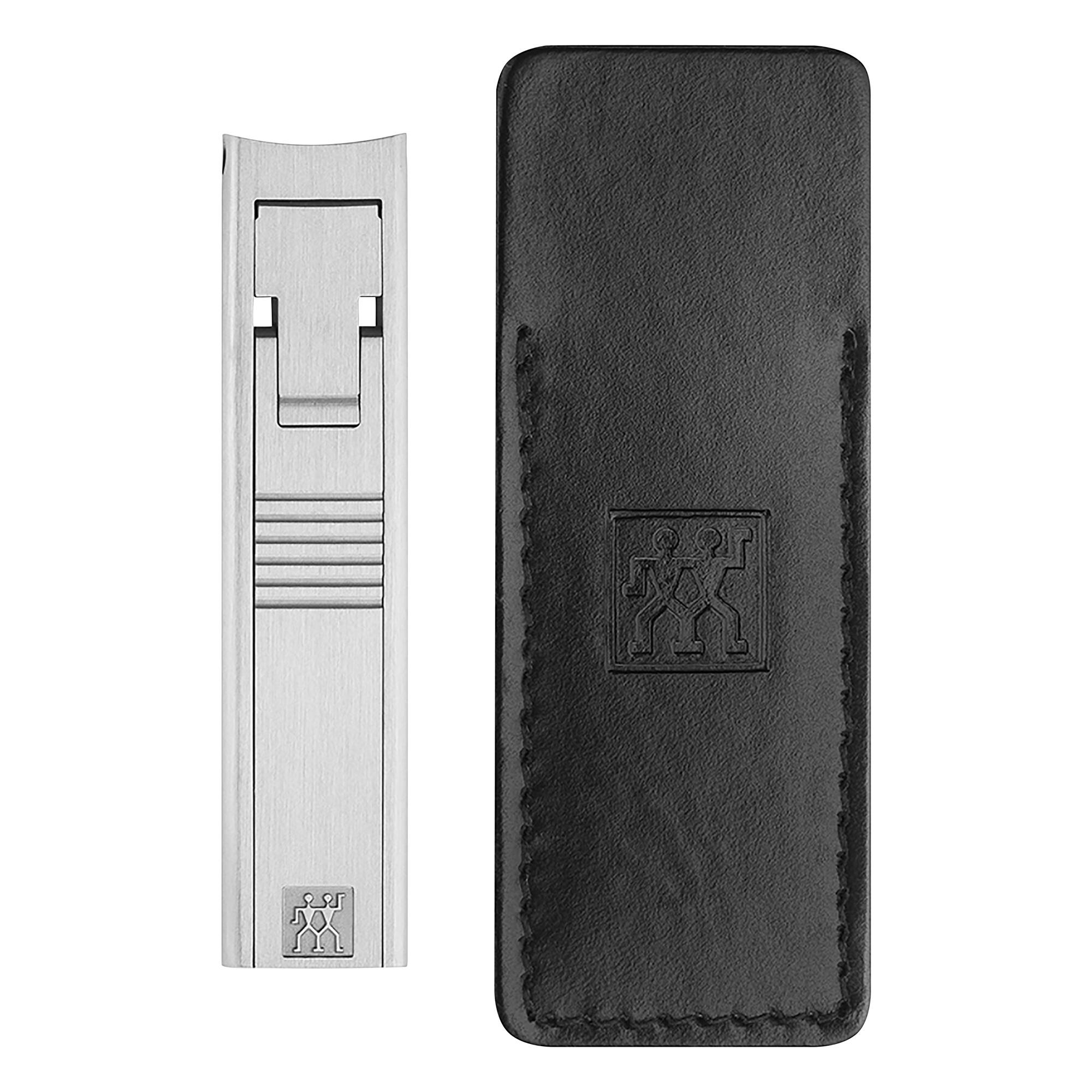 Alt View 3. ZWILLING - ZWILLING Nail Clipper Compact (slightly curved cutting edge, travel friendly, leather case included), Premium, Silver - Silver.