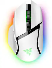 Front. Razer - Basilisk V3 Pro Optical Gaming Mouse with HyperScroll Tilt Wheel - White.