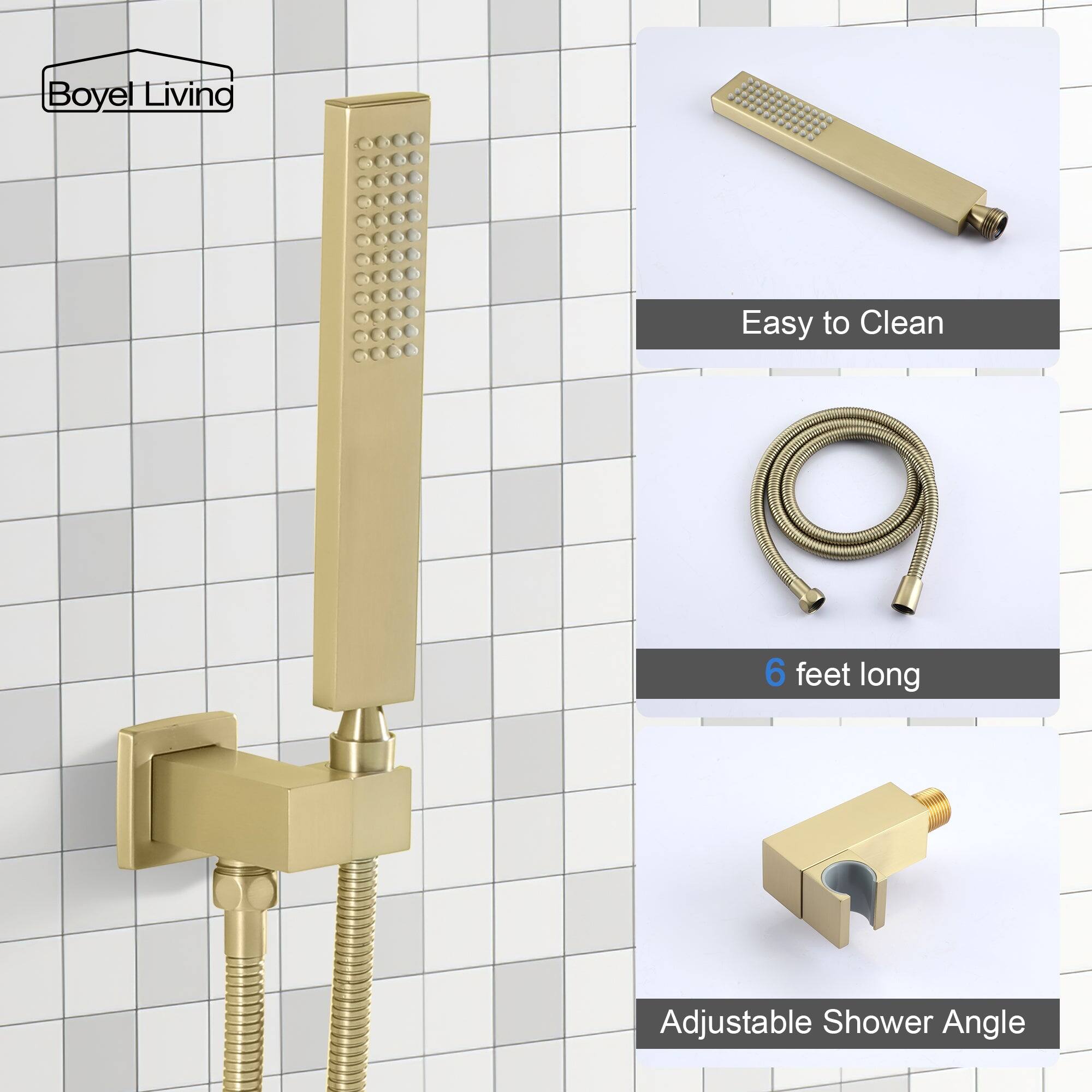 Boyel Living, Easy to Clean, 6 feet long, Adjustable Shower Angle