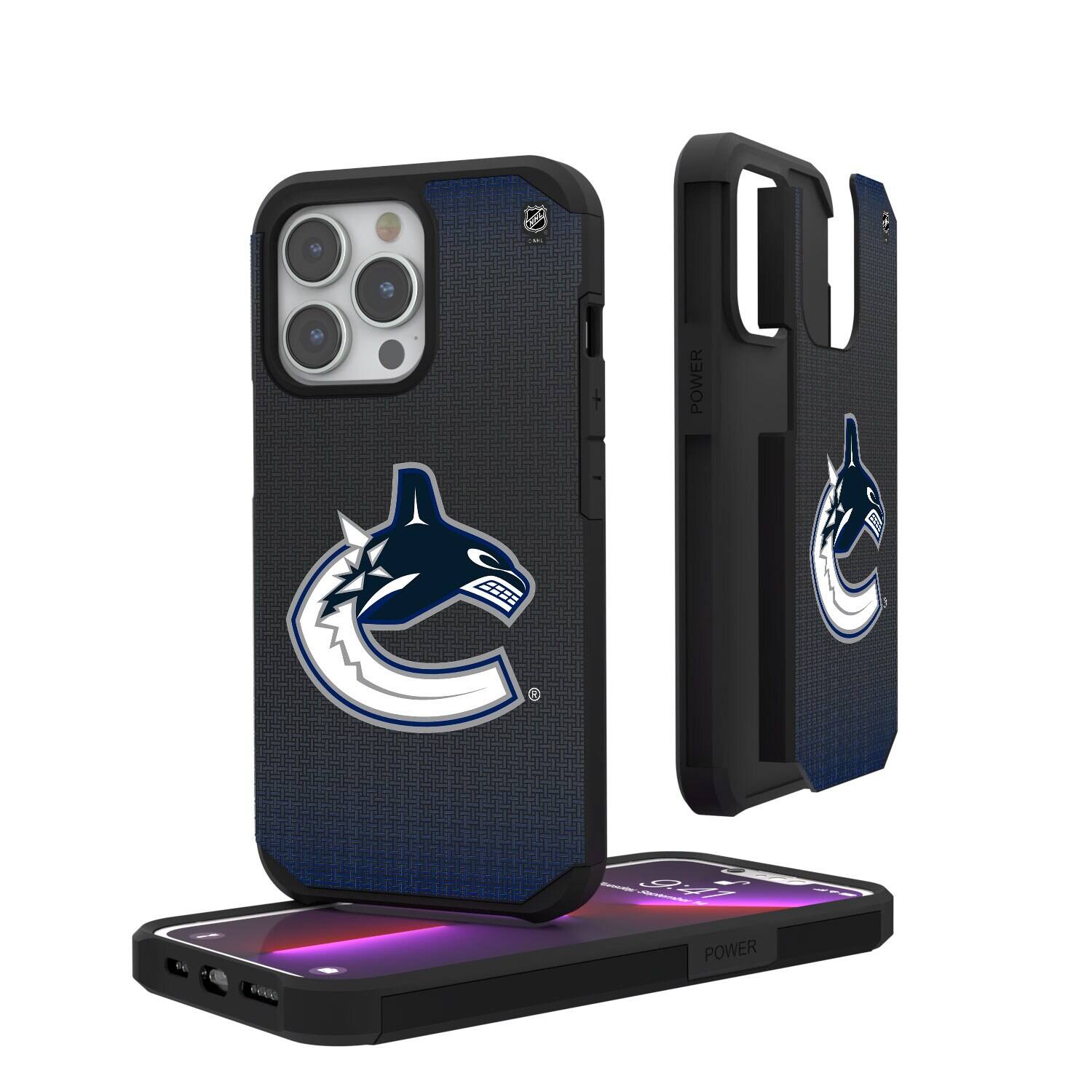 Keyscaper - NHL - Vancouver Canucks Linen Logo iPhone Rugged Case - 16 Pro - Black price history on PriceWatchPro