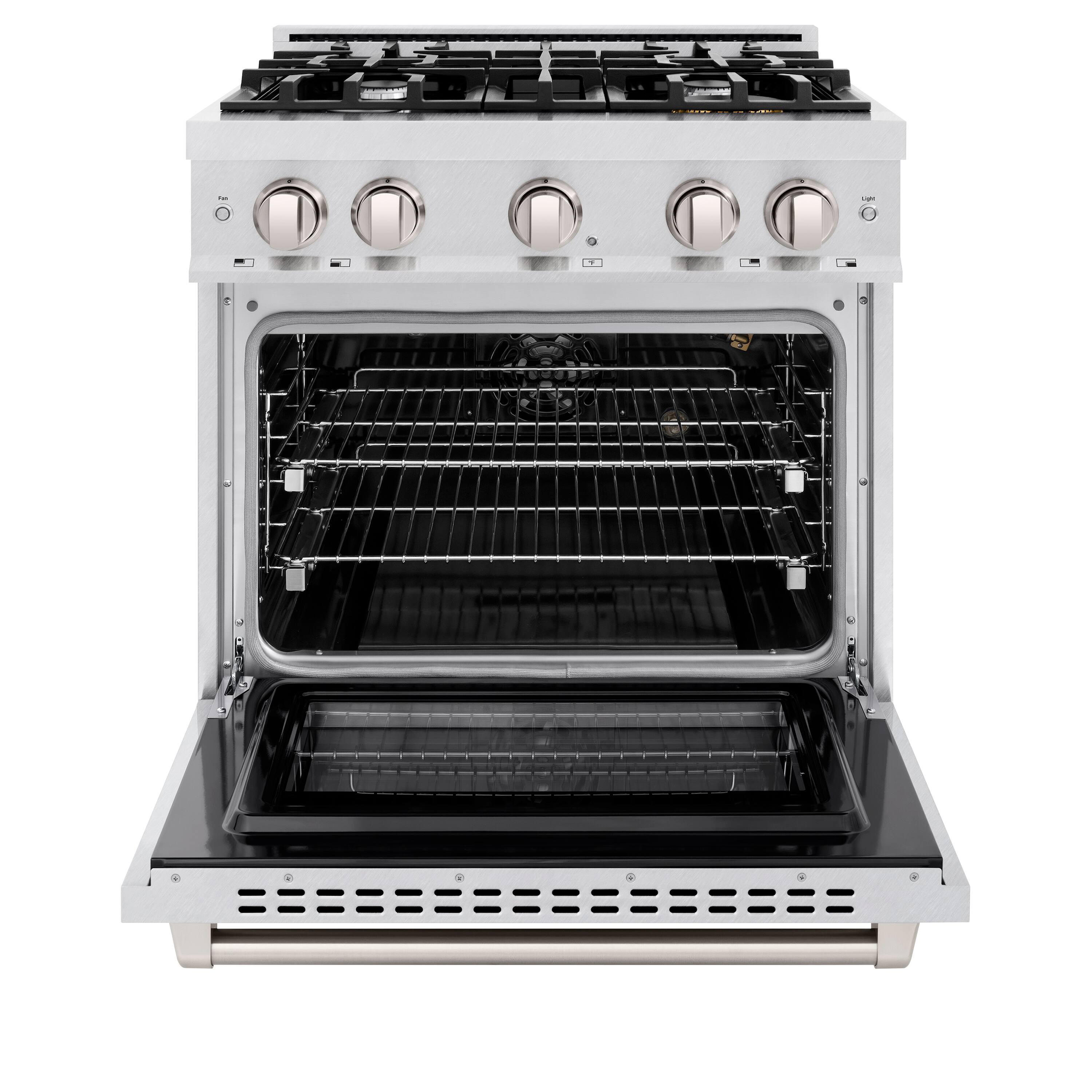 Alt View 1. ZLINE - ZLINE 30 in. 4.2 cu. ft. Freestanding Select Gas Range with 4 Burners and Convection Oven - Satin Stainless Steel.