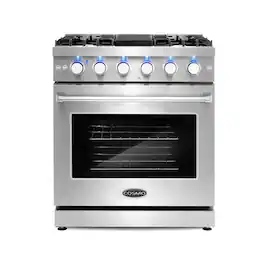 COSMO - COS-EPGR304 30 in. Haven Collection 4.8 cu. ft. Gas Range with 5 Sealed Burners, Convection Oven, Knob LED Lights - Stainless Steel
