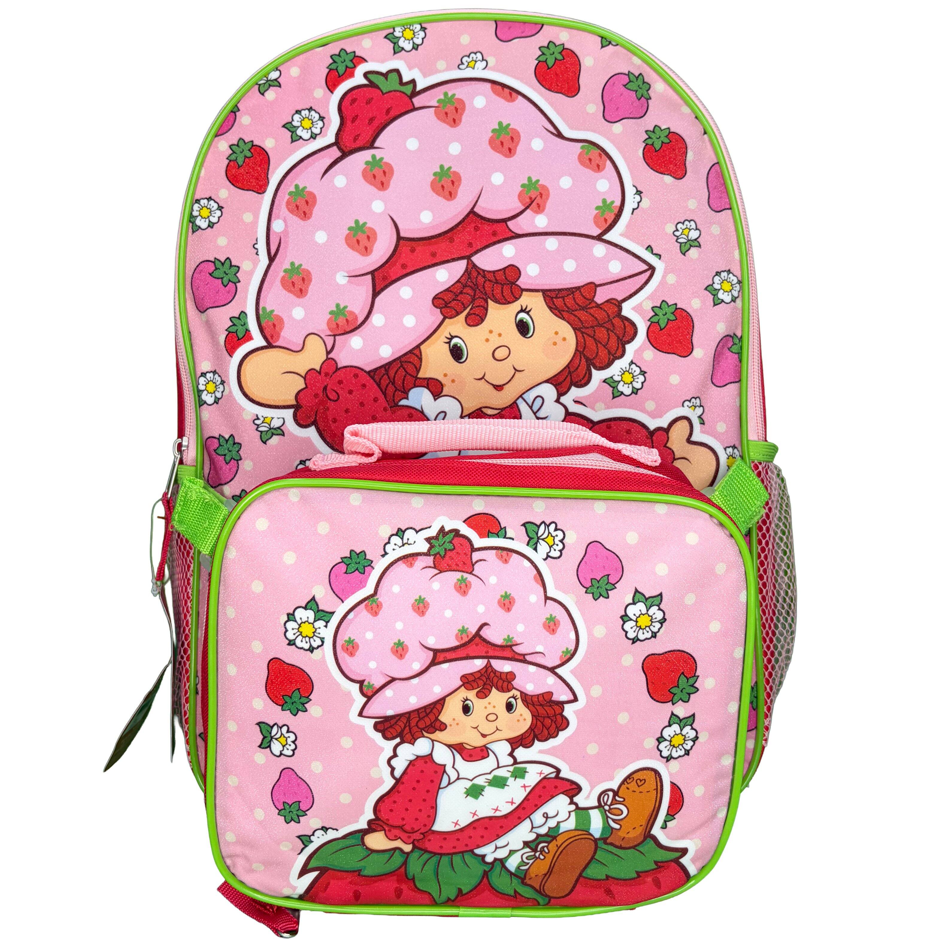 Alt View 1. American Greetings - Pink Strawberry Shortcake 16" Shoulder Backpack for School with Rectangular Lunch Bag, For Girls - Assorted Pre-Pack.