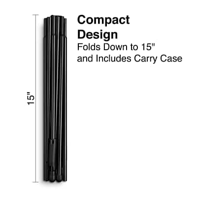 Compact Design  
Folds Down to 15"  
and Includes Carry Case