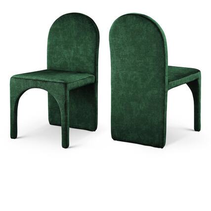 Front. Meridian Furniture - Summer Green Velvet Dining Side Chair, Set of 2 - Green.