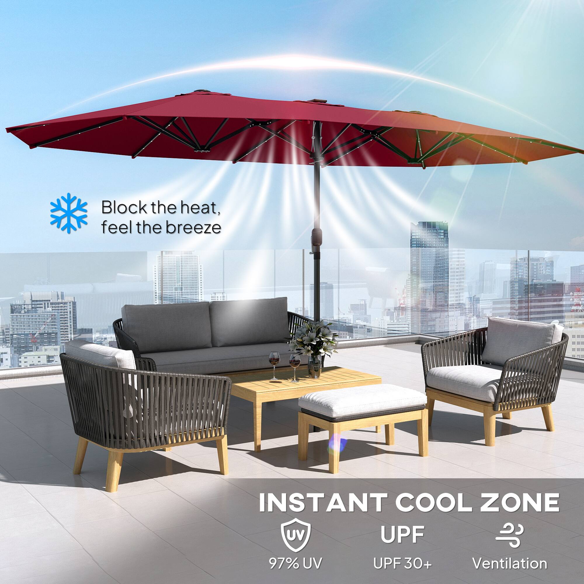 Block the heat, feel the breeze

INSTANT COOL ZONE

97% UV UPF 30+ Ventilation