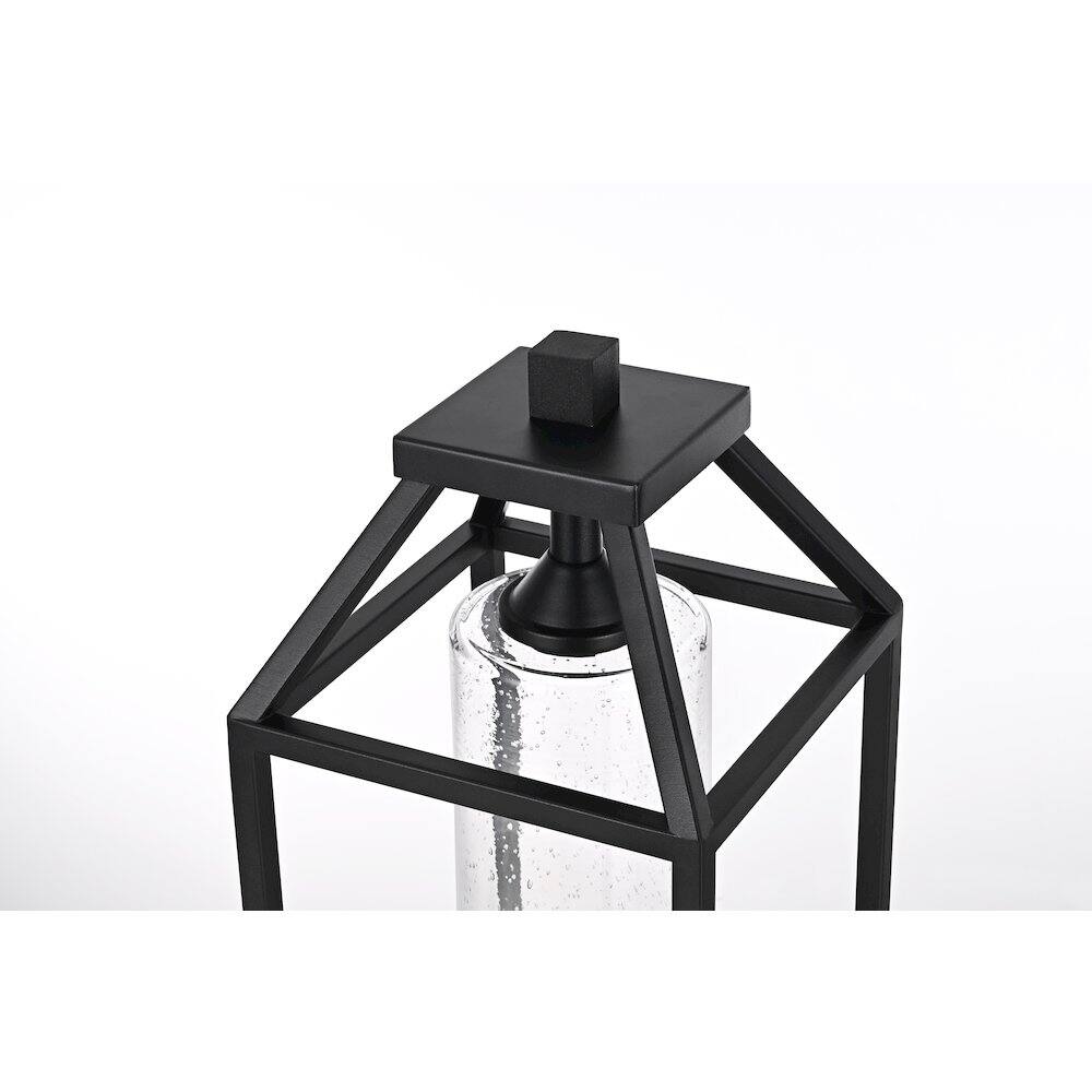 Alt View 2. Elegant Lighting - Zora 21 inch Outdoor Post light in Black - Black And Clear.