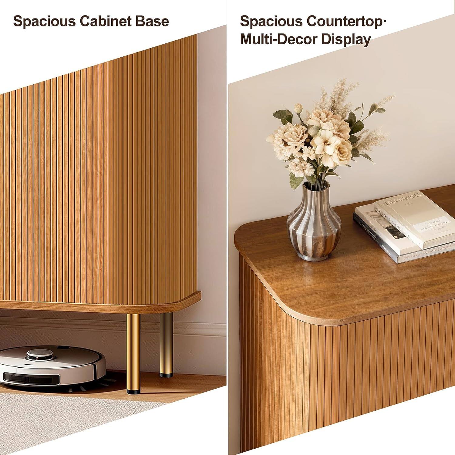 Spacious Cabinet Base

Spacious Countertop - Multi-Decor Display