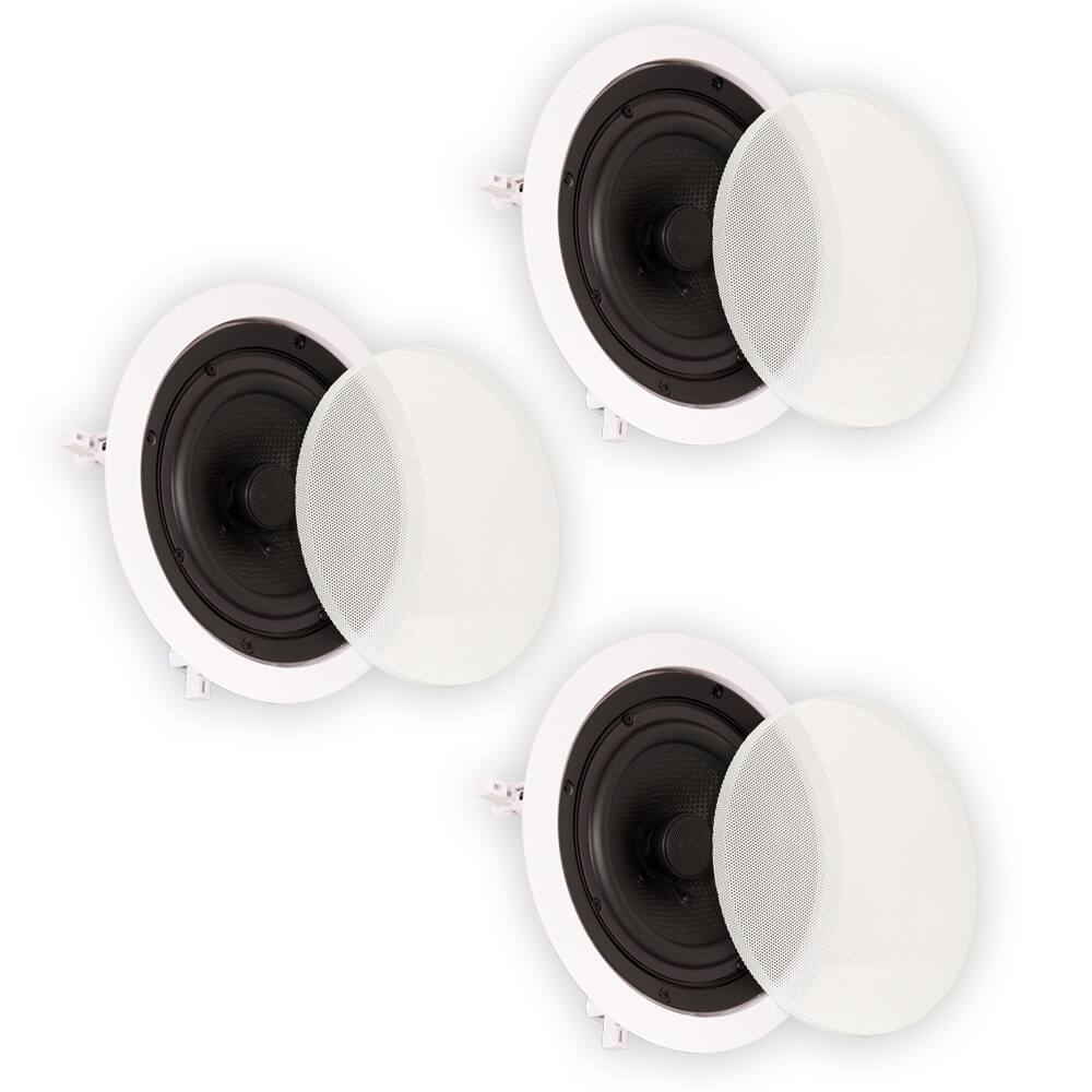 Front. Theater Solutions by Goldwood - TS65C in Ceiling 6.5" Speakers Surround Sound Home Theater 5 Piece Speaker Set - Paintable White.