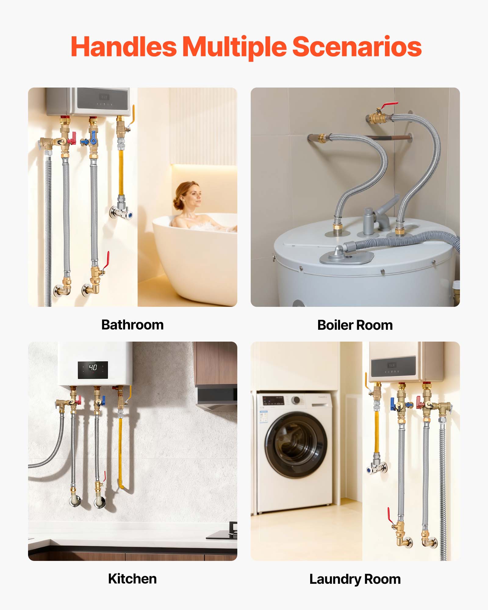 Handles Multiple Scenarios

Bathroom  
Boiler Room  
Kitchen  
Laundry Room