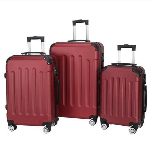 Alt View 6. Winado - 20"/24"/28" 3-Piece Hardshell Carry-On Luggage Set, Lightweight ABS Suitcase with Spinner Wheels & TSA Lock - Wine Red.