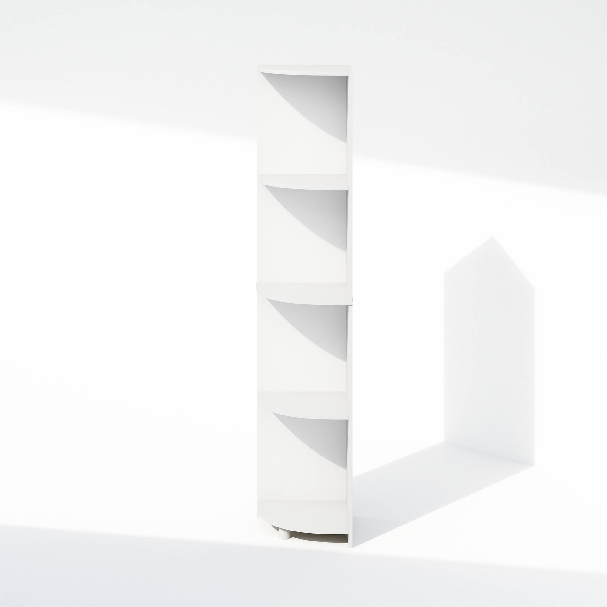 Alt View 1. Furinno - Basic 4-Tier Corner Multipurpose Standing Shelf - White.