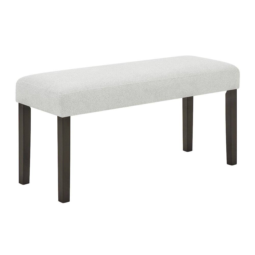 Front. New Classic Furniture - Carissa Dining Bench with Upholstered Seat in Stone - Espresso/Gray.