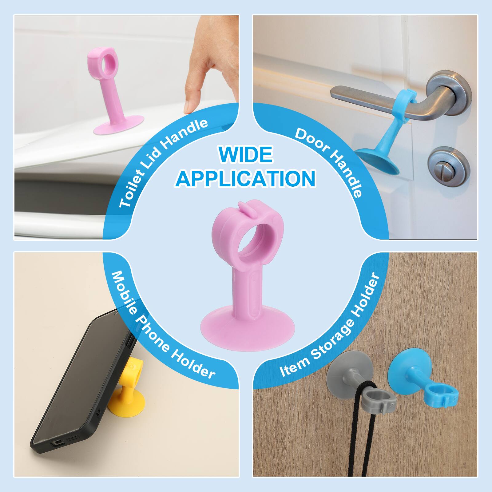 I Handle Door Lid WIDE Toilet Lid Handle, Door Handle, Mobile Phone Holder, Item Storage Holder